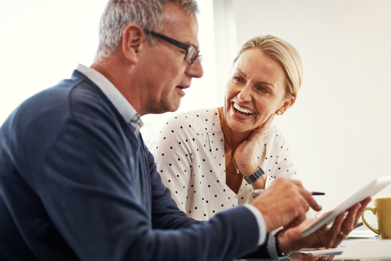 An associate meeting with a banker