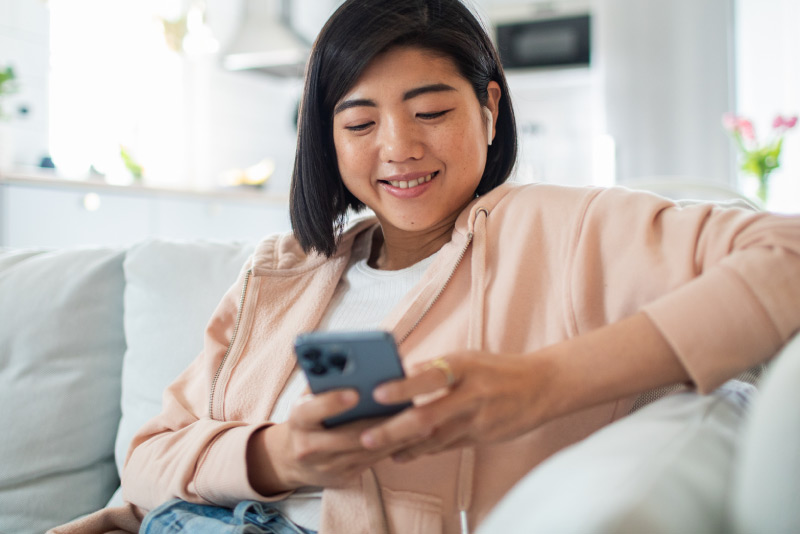 A woman looking at her online banking account