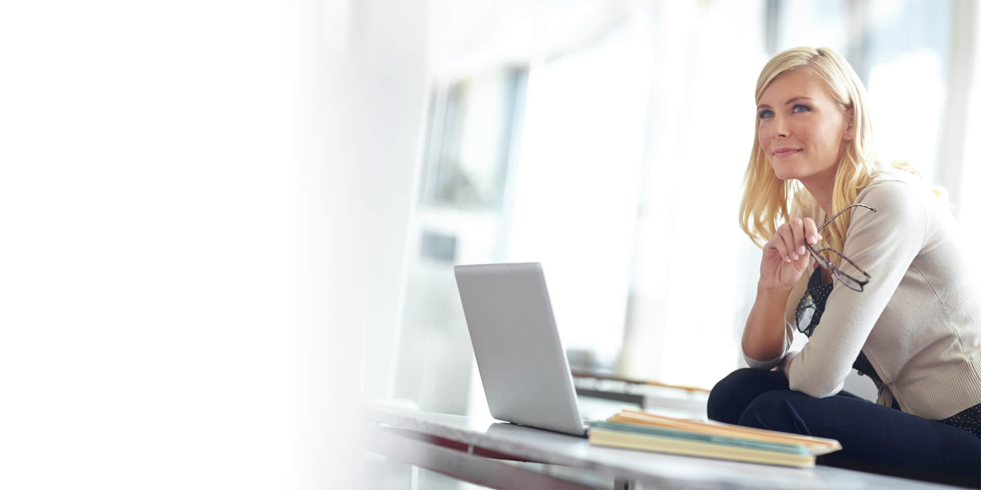 A woman on her laptop