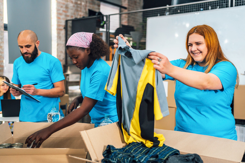 Associates teaming up to help a clothing drive