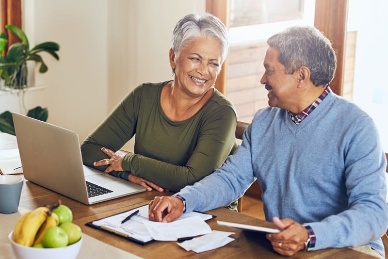 A couple working on their finances