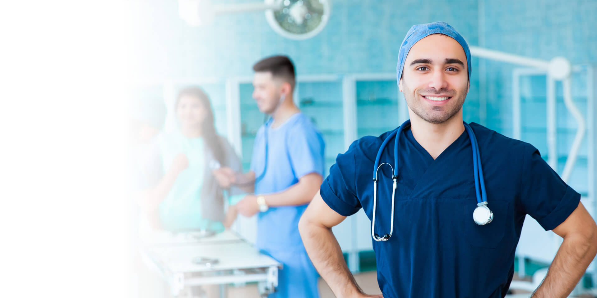 A doctor preparing for surgery