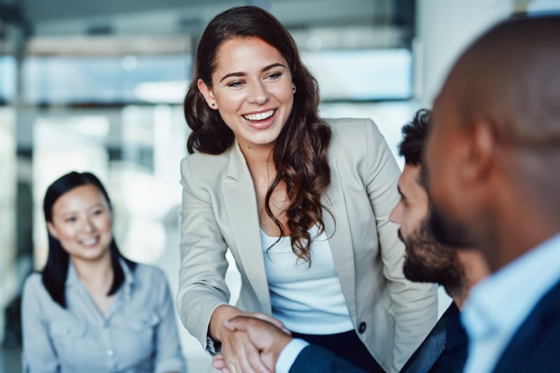 A new associate introducing herself to the team