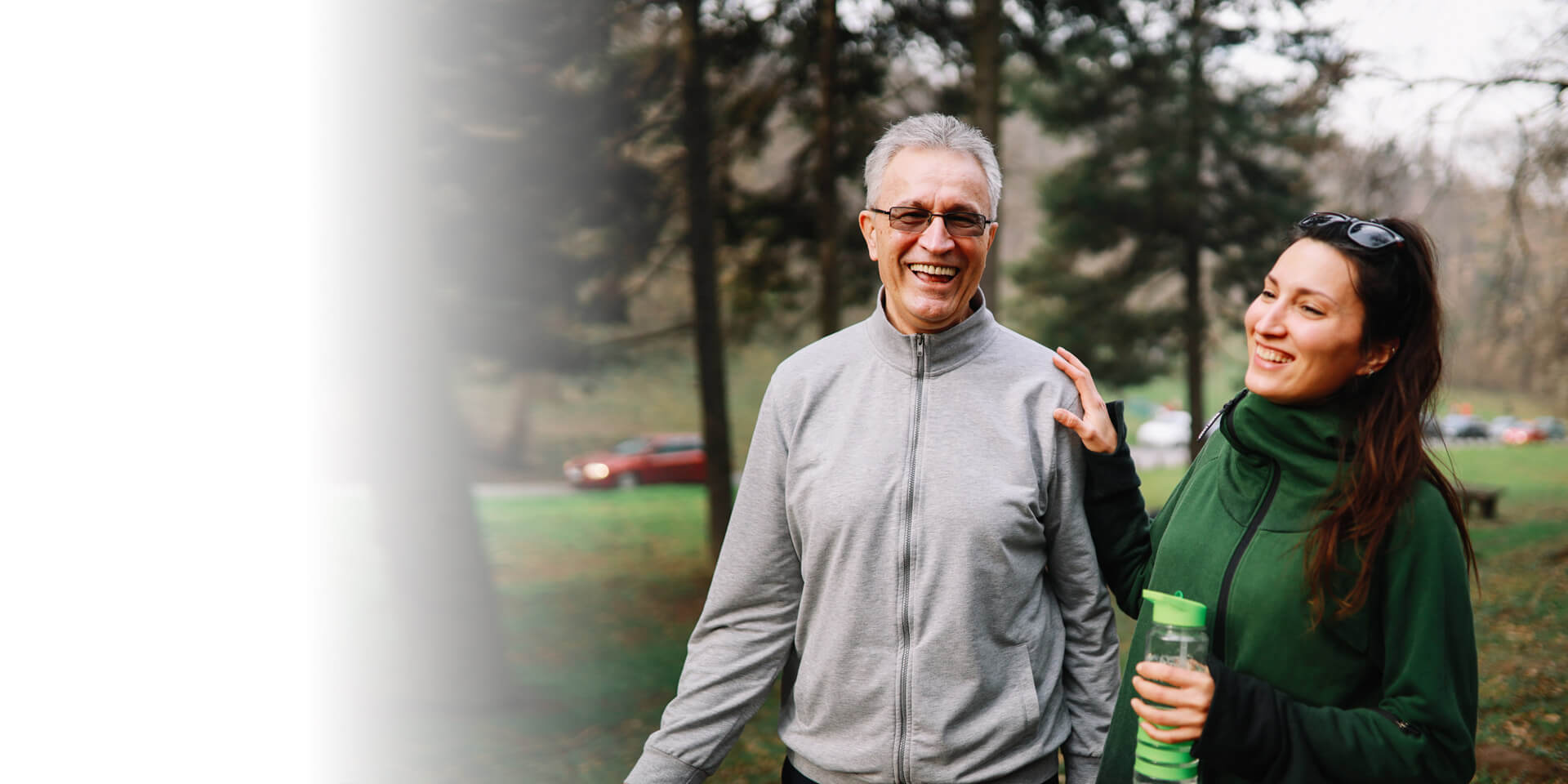 A man and woman out for a walk