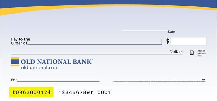 Old National Bank check